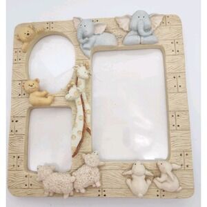 VTG 3D PHOTO FRAME Baby NOAH'S ARK Nursery Decor‎ 9"x9" FOR 3X3.5 & 4X6 PICS